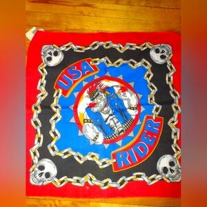 Motorcycle Bandana - Warthog Rider Skulls Bandana Handkerchief Scarf USA. NWT.